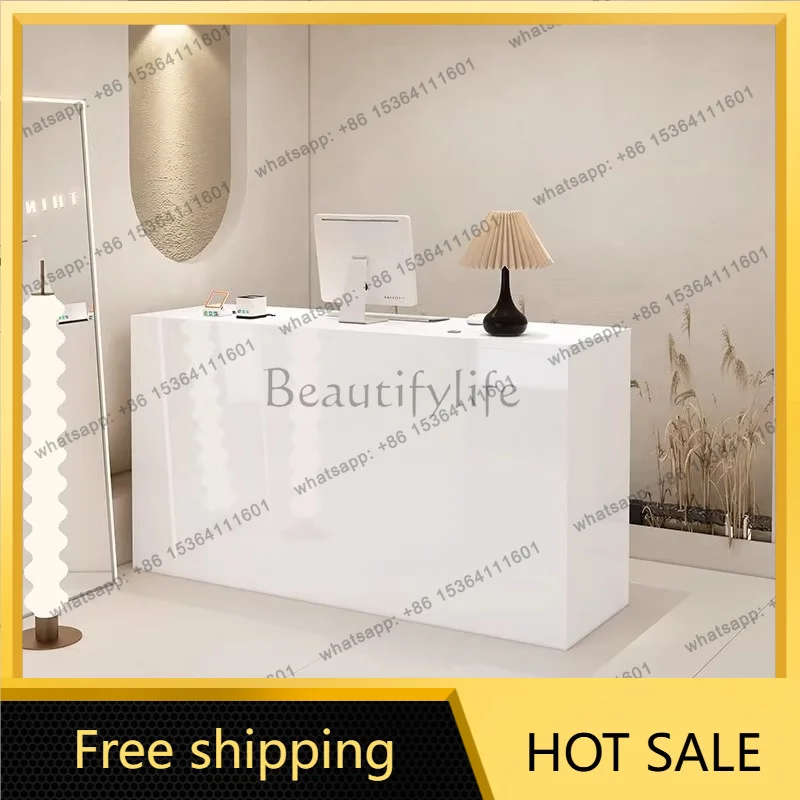 LJY Simple Aesthetic Reception Desks Small Beauty Salon Luxury Reception Desks Unique Design Comptoire Accueil Commercial Furnit