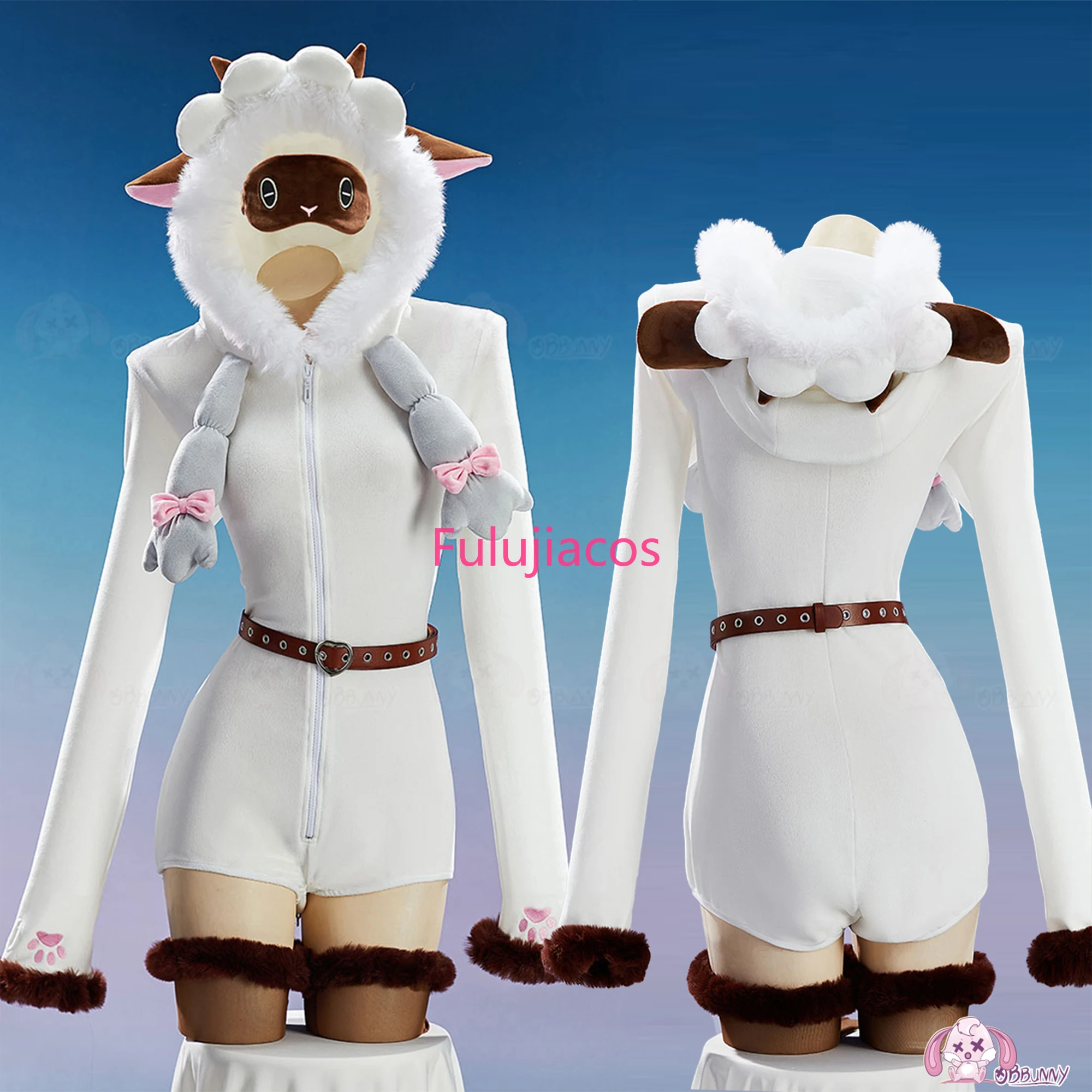 

Cosplay soft plush home jumpsuit for women