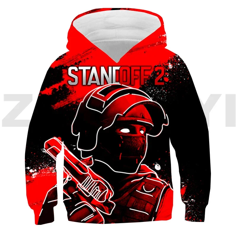 Funny Game Standoff 2 Oversized Sweatshirt 3D Print Standoff Anime Hoodie Kids Harajuku High Street Long Sleeve Oversized Hooded