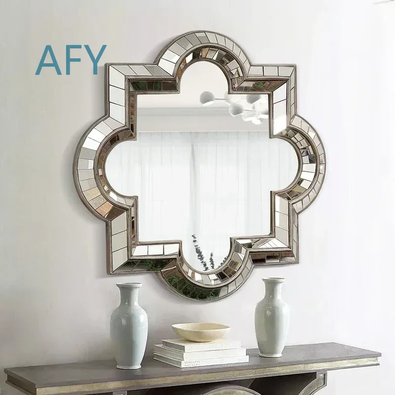 Premium Decorative Wall Mirror for Korean Aesthetic Living Room Bathroom Bedroom Vintage Luxury Makeup Vanity Decor Creative