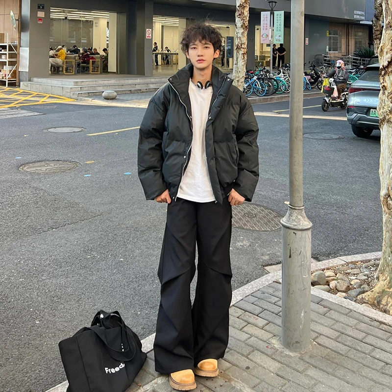 

Мужская утепленная куртка из искусственной кожи в американском уличном стиле, теплая повседневная верхняя одежда для зимы