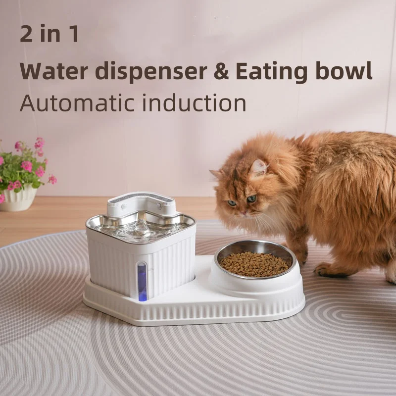 

2.5L Automatic Pet Water Dispenser For Cat Dog Drinking Eating Bowl Stainless Water Feeder Fountain Large Capacity Pet Drinker