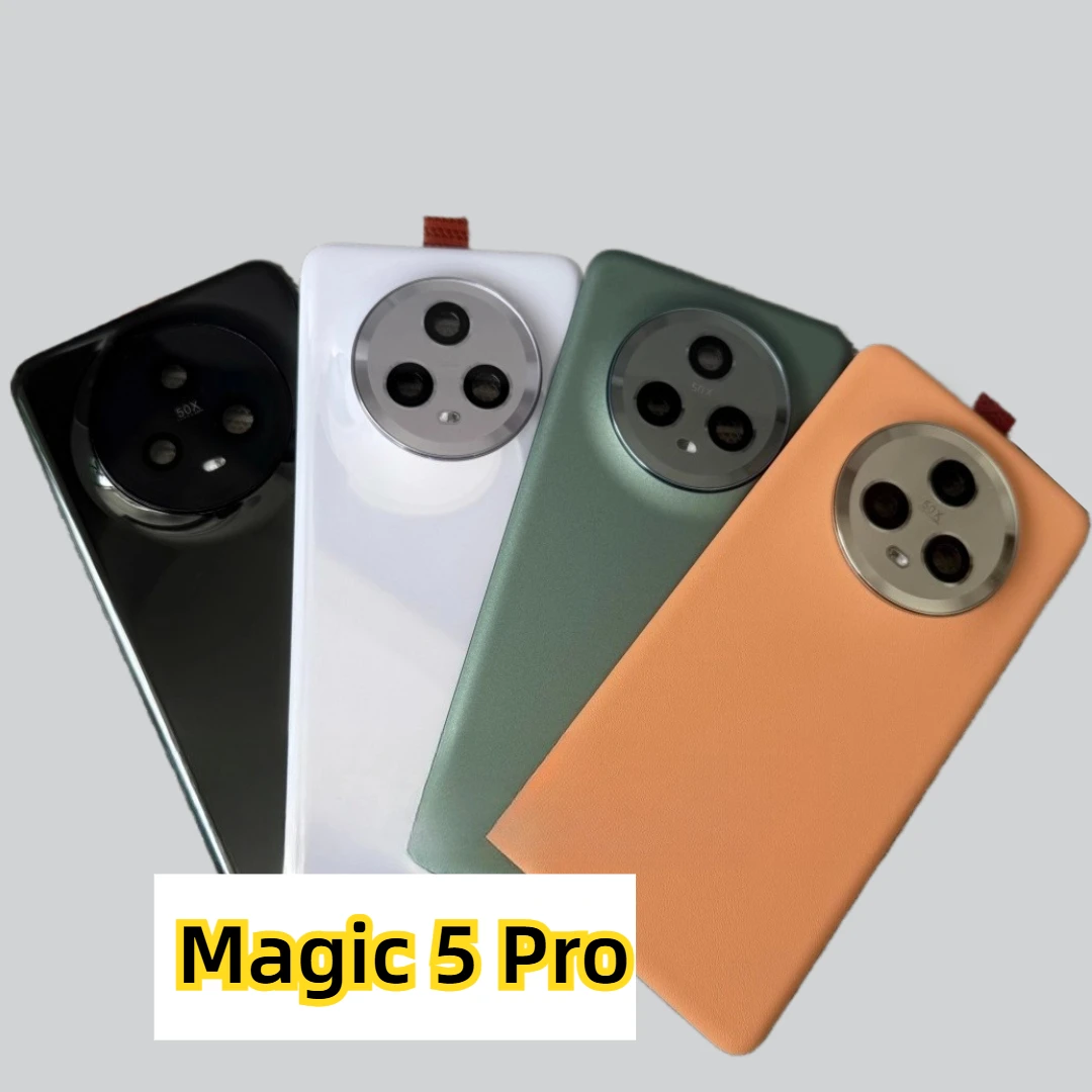 Glass Back Battery Cover Housing Replacement For Honor Magic 5 Pro PGT-AN10 PGT-N19, Rear Door With Camera Frame & Glass Lens