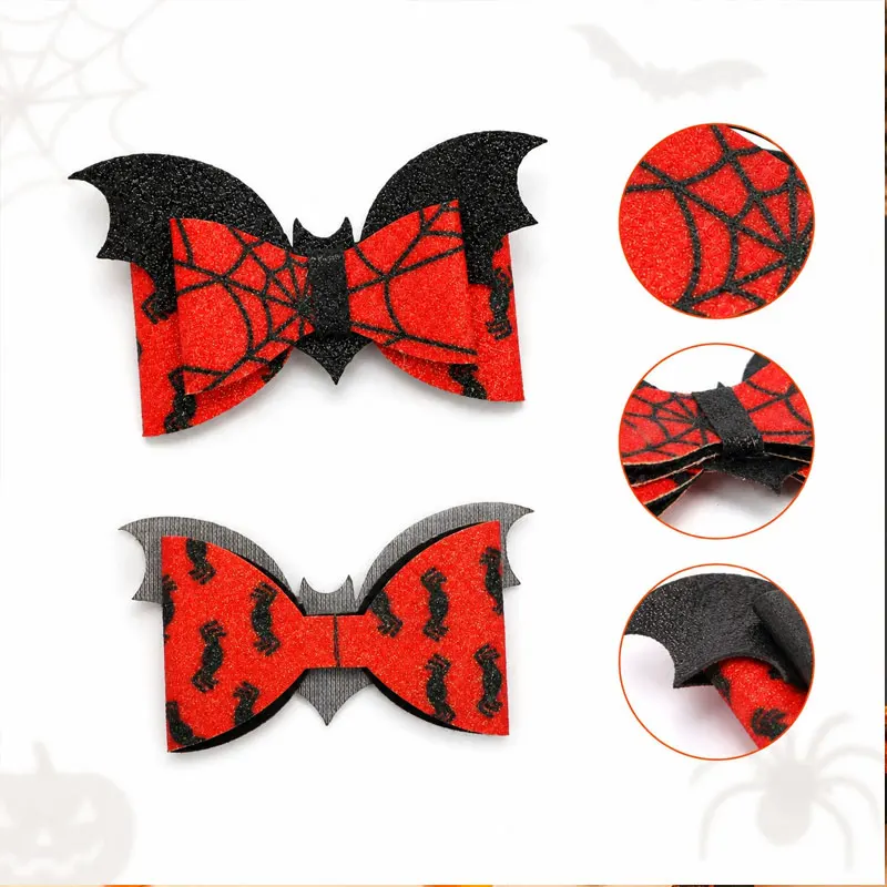 50 Stück Halloween Schmetterlings-Schleifen-Applikationen DIY Haarspangen-Zubehör Party-Dekoration – Detail 4