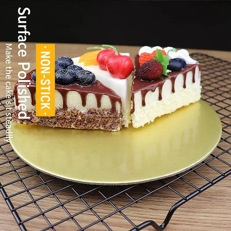 Cake Boards 10pcs Golden Round Food Grade Non-stick Cardboard Cake Rounds for Home Baking Birthday Party Baby Shower Display