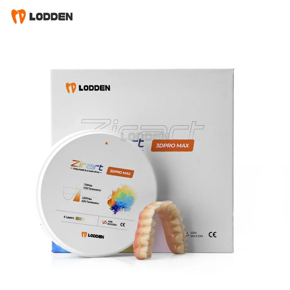 

LODDEN Zirconia Block 3D PRO MAX Dental Zirconia Disc Multilayer Dental Block for CAD CAM VITA16 98MM