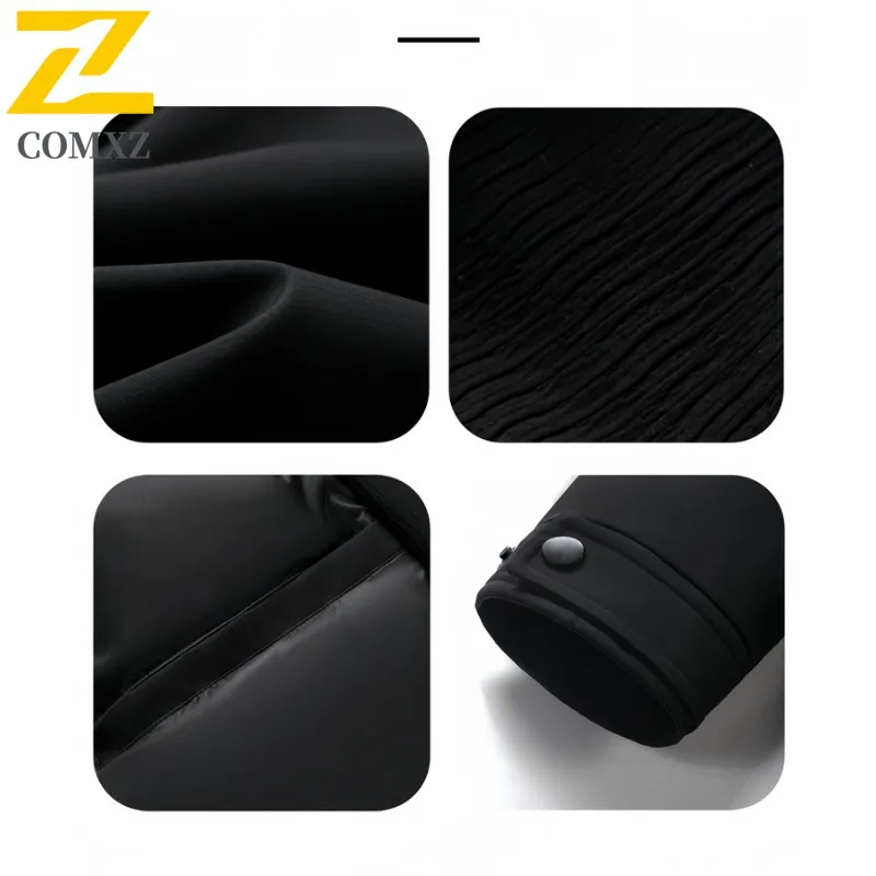COMXZ الرجال أسفل سترة 2025 عادية ترتيب الأسرة طوق السفر في الهواء الطلق معطف سميك المشي لمسافات طويلة السفر مريحة الشتاء سترة واقية
