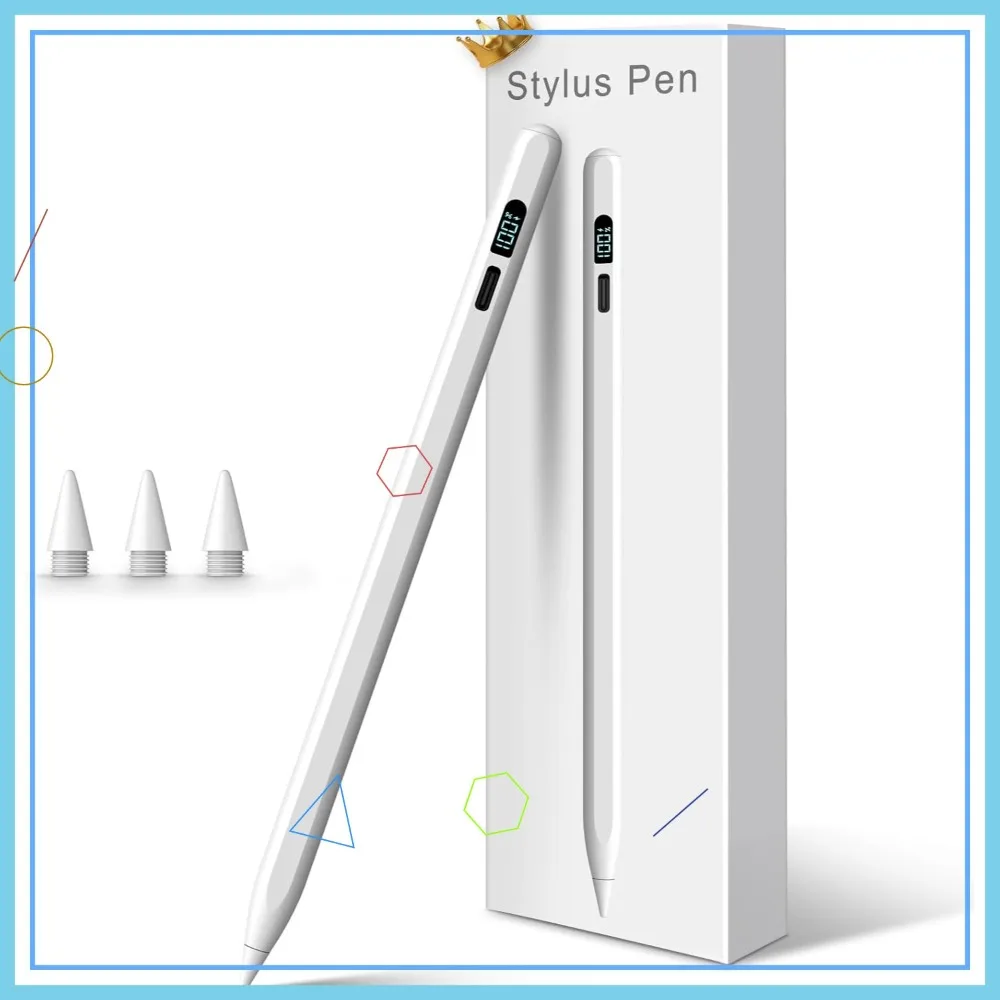 

Стилус с быстрой зарядкой, LED-дисплеем, функцией Palm Rejection и чувствительностью к наклону для iPad моделей 2018-2025 годов