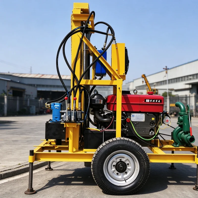 Customized Diesel Hydraulic Wheel Crawler Chassis 100M 150M Stable Operation Water Well Drilling Rig Machine