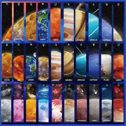 30PCS Planet Space Bookmarks Reading Page Annotations Solar System Starry Sky Niche Exquisite Handbook Decoration Paper
