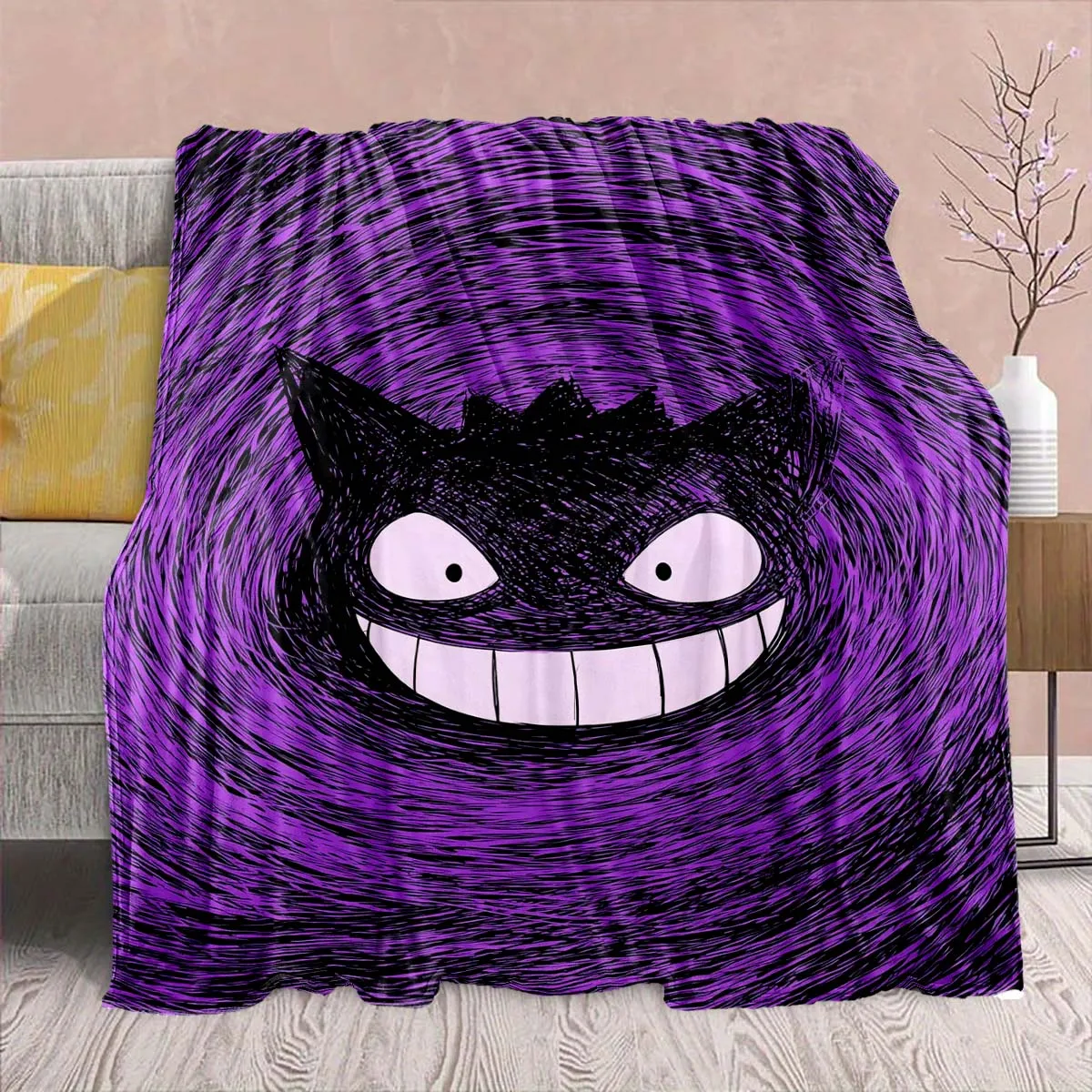 Pokémon Anime Flannel Blanket - Soft Warm Perfect for Sofa, Bedding Camping Travel Office Home Decor -QJY
