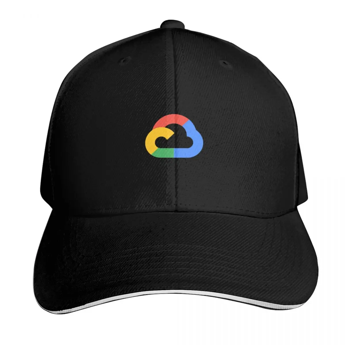 Google Cloud Sticker Baseball Cap Snapback Flat Bill Strapback Dad Hat Six Panel Structured Crown
