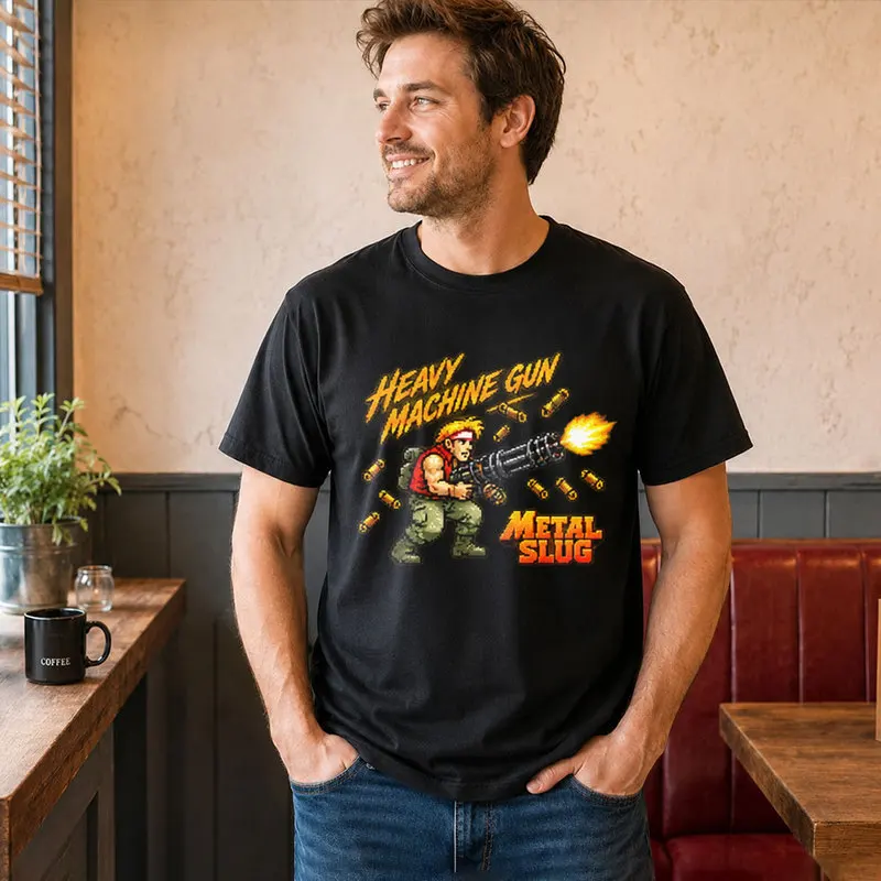 Retro Action Shooter Gaming Metal Slug Classic T Shirt 0812 Arcade Game Graphic Tee Unisex Short Sleeve Casual Streetwear Top