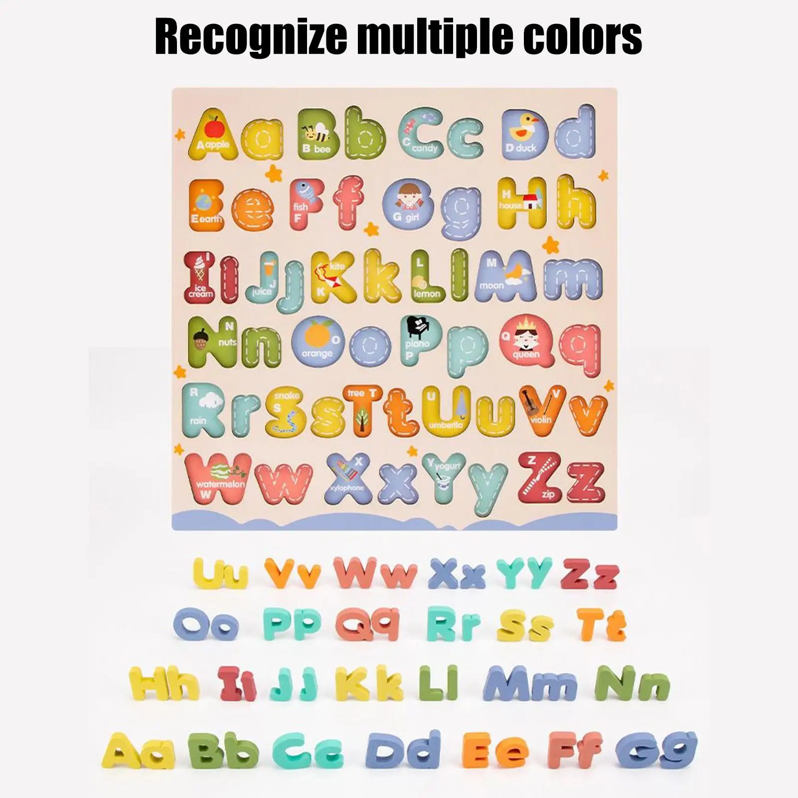 Puzzle en bois avec chiffres et Alphabet colorés, jeu de correspondance Intelligent pour enfants d'âge préscolaire, jouets éducatifs précoces, nouvelle collection