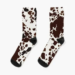 Calcetines con patrón manchado de piel de vaca para hombre y mujer, Regalos divertidos de Año Nuevo