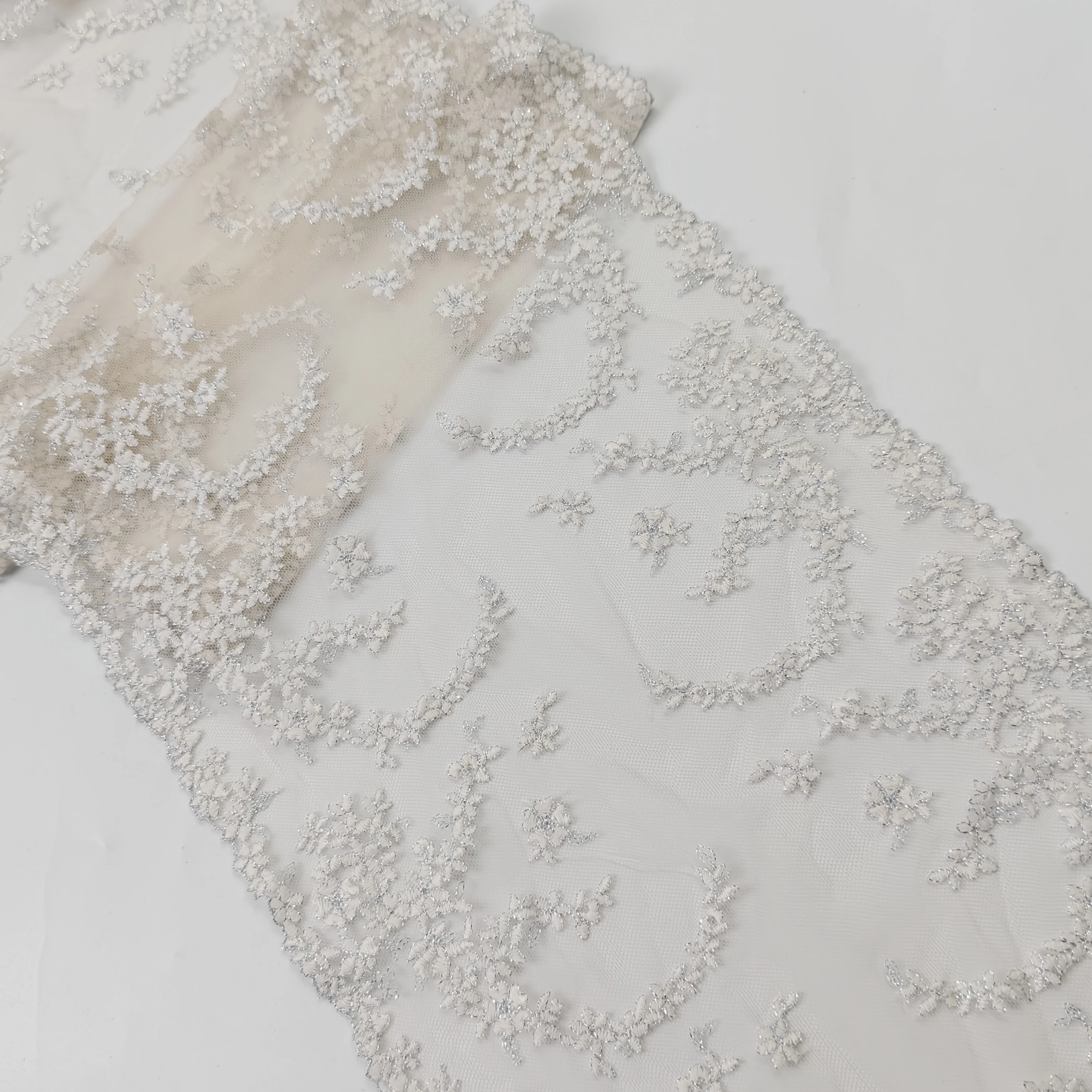 white-floret-with-silver-bright-thread-embroidered-lace-diy-handmade-accessories-width-25cm