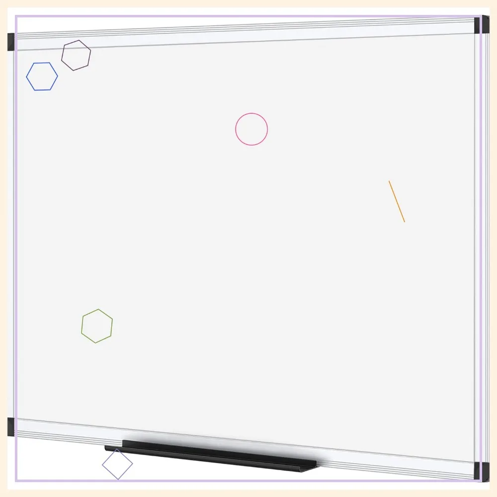 

Large Magnetic Whiteboard 48x36 Inches with Silver Frame, Dry Erase Board for Office or Home Use