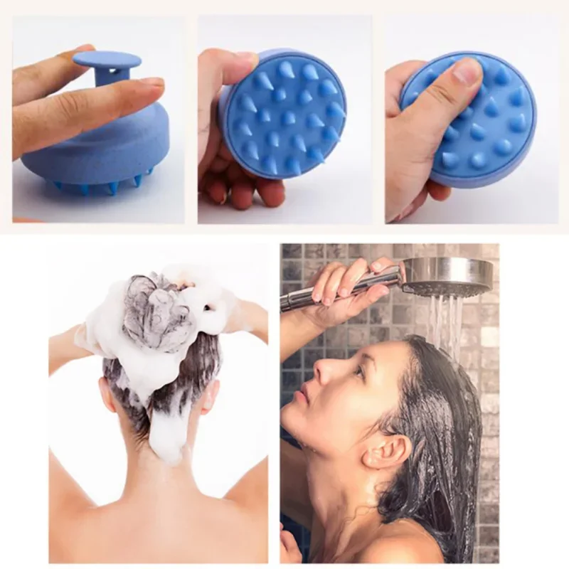 Silicone Shampoo Brush Head Scalp Massage Comb Hair Washing Comb Body Massage Brush Bath Shower Brush Tool