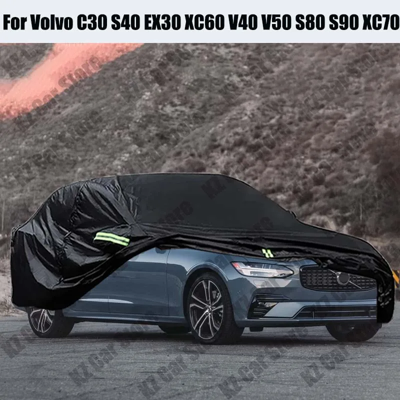 

Полный автомобильный чехол с защитой от УФ-лучей от солнца, защита от снега, дождя и пыли, ветрозащитный чехол для Volvo C30 S40 EX30 XC60 V40 V50 S80 S90 XC70