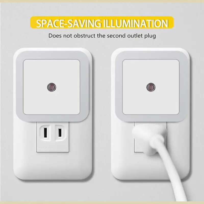 LED Light Control Induction Night Light US EU UK White Light Warm Light Home Plug Night Light For  Bedroom Living Room corridor