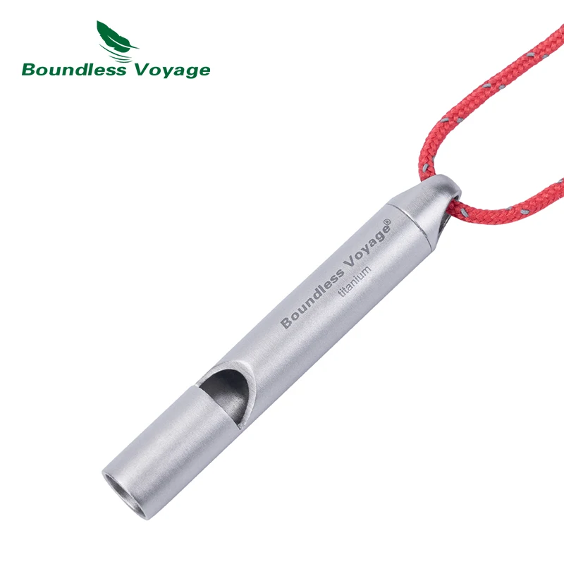 Boundless Voyage Titanium Whistle Emergency Survival Safety Whistles with Lanyard Loud for Outdoor Camping Hiking Coaches