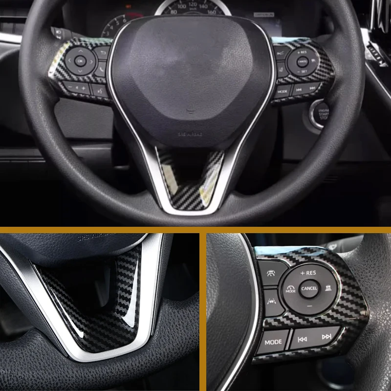 Car Steering Wheel Button Panel Cover Trim Sticker for Toyota RAV4 Corolla E210 Avalon 2019-2023 Car Accessories view 2