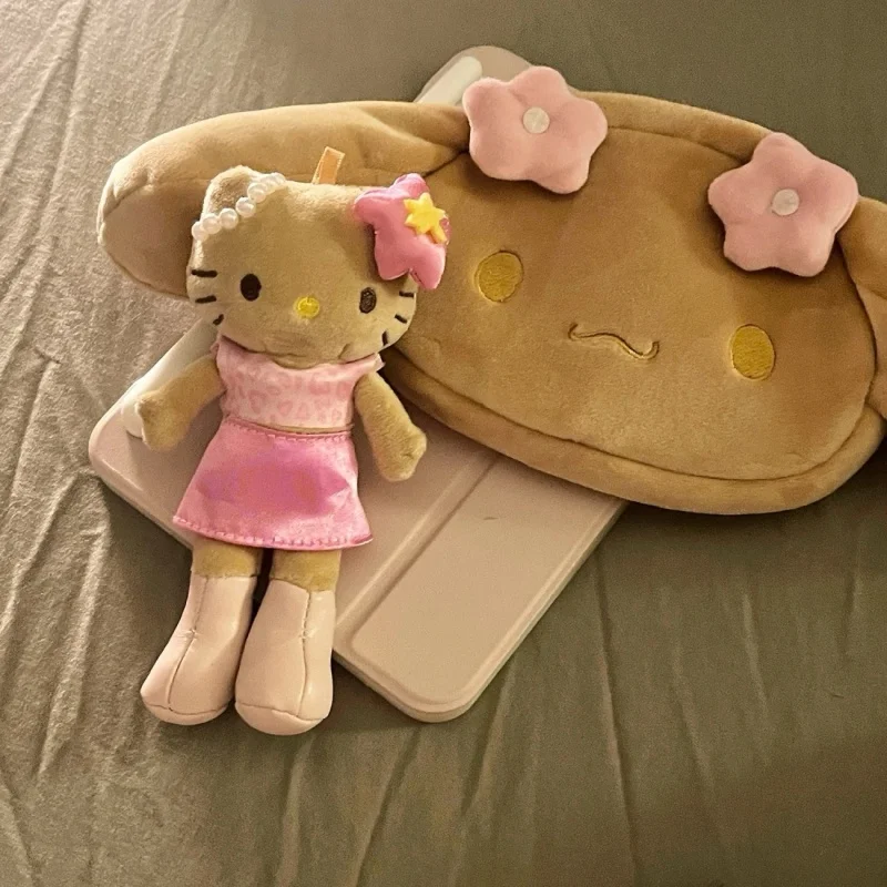 Simpatico cane moka marrone peluche astuccio per matite scolastiche borsa per il trucco portatile Sanrio Cartoon moka Cinnamoroll borsa portamonete regalo