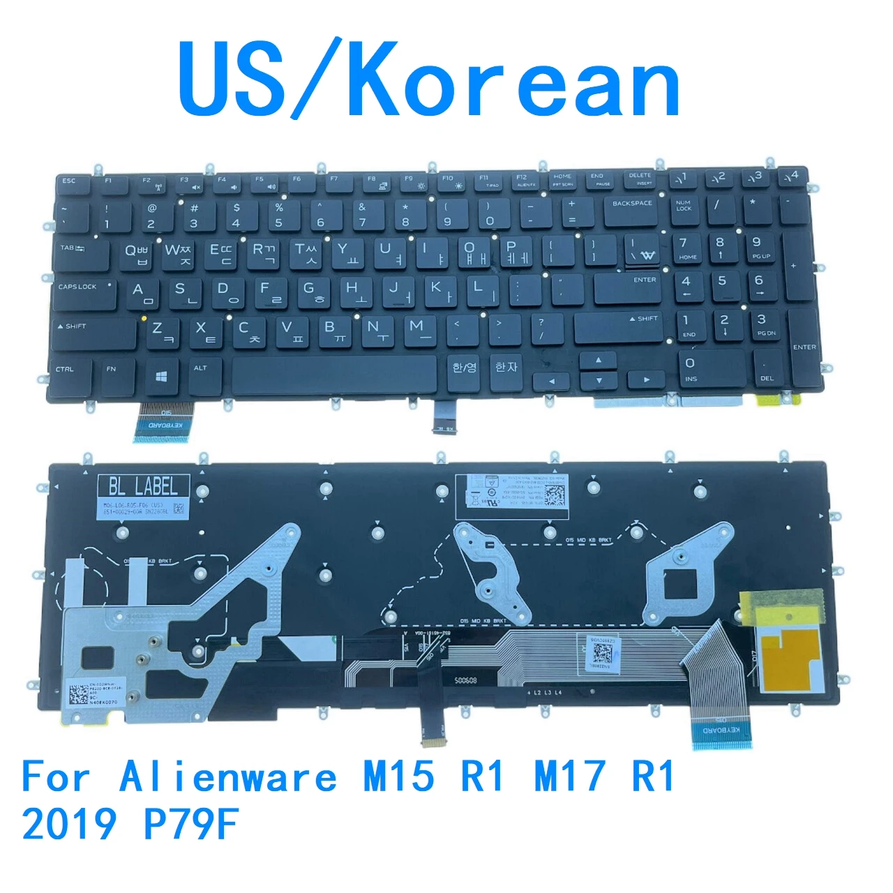 

Новая американская корейская клавиатура с подсветкой для ноутбука Dell Alienware M15 R1 M17 R1 2019 P79F 06F8R5-KOR