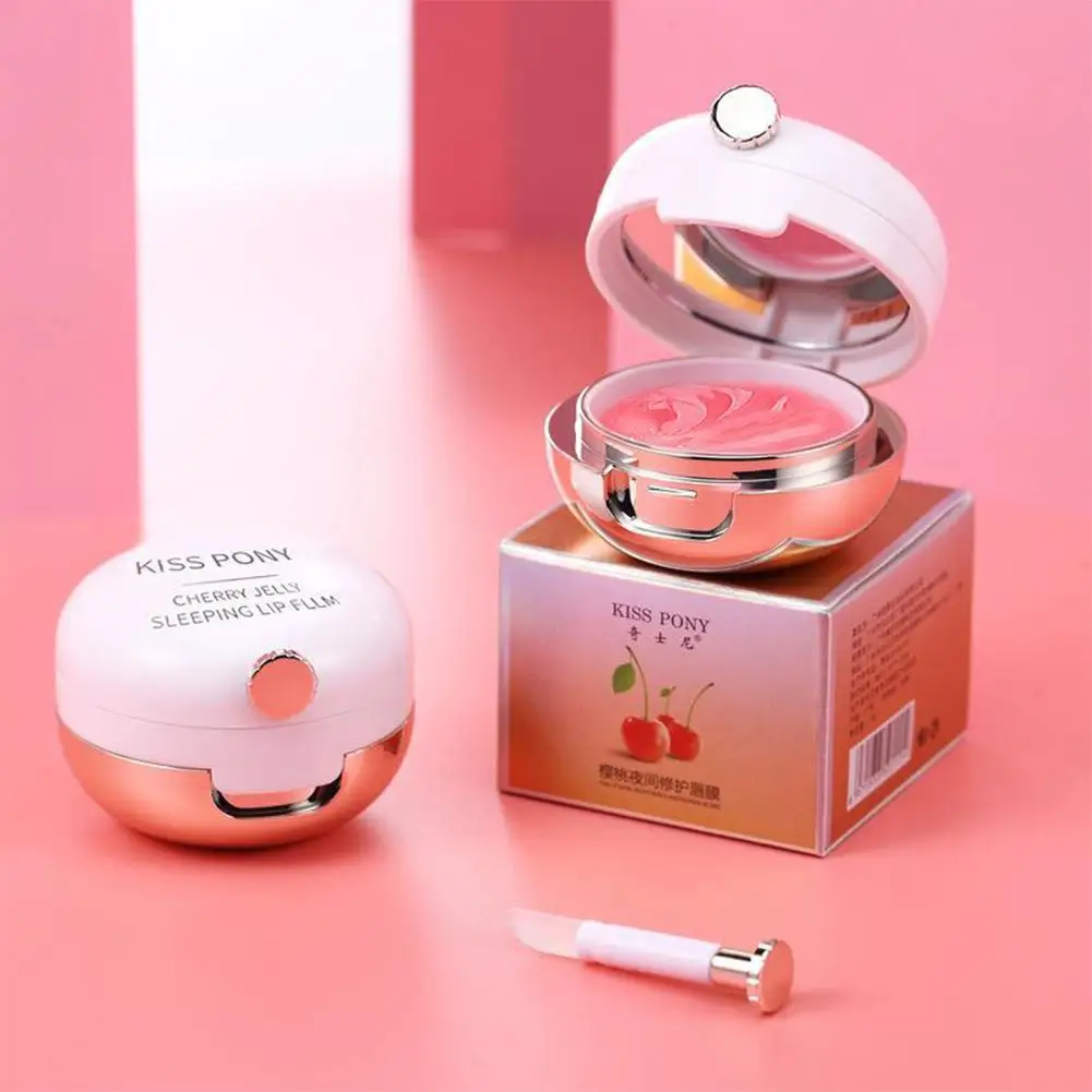 Bálsamo labial Jelly Peach para el cuidado de los labios, mascarilla para dormir Rosa hidratante, reparación de labios, nutre, protege, lápiz labial dulce incoloro, Base de maquillaje