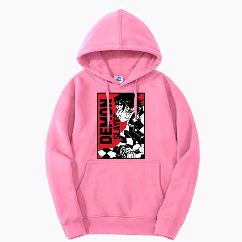 Demon Slayer Anime Hoodies para Homens, Tanjirou Moda, Japão Cartoon Manga Camisolas Gráficas, Oversized Moletom Tricô