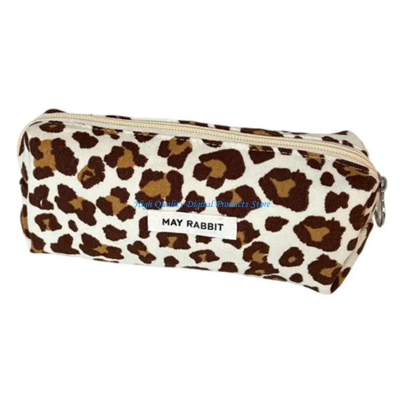 

U2JE Soft Corduroy Organizers Spacious School Supplies Bag Waterproof Cosmetic Storage Travel Friendly Pencil Case
