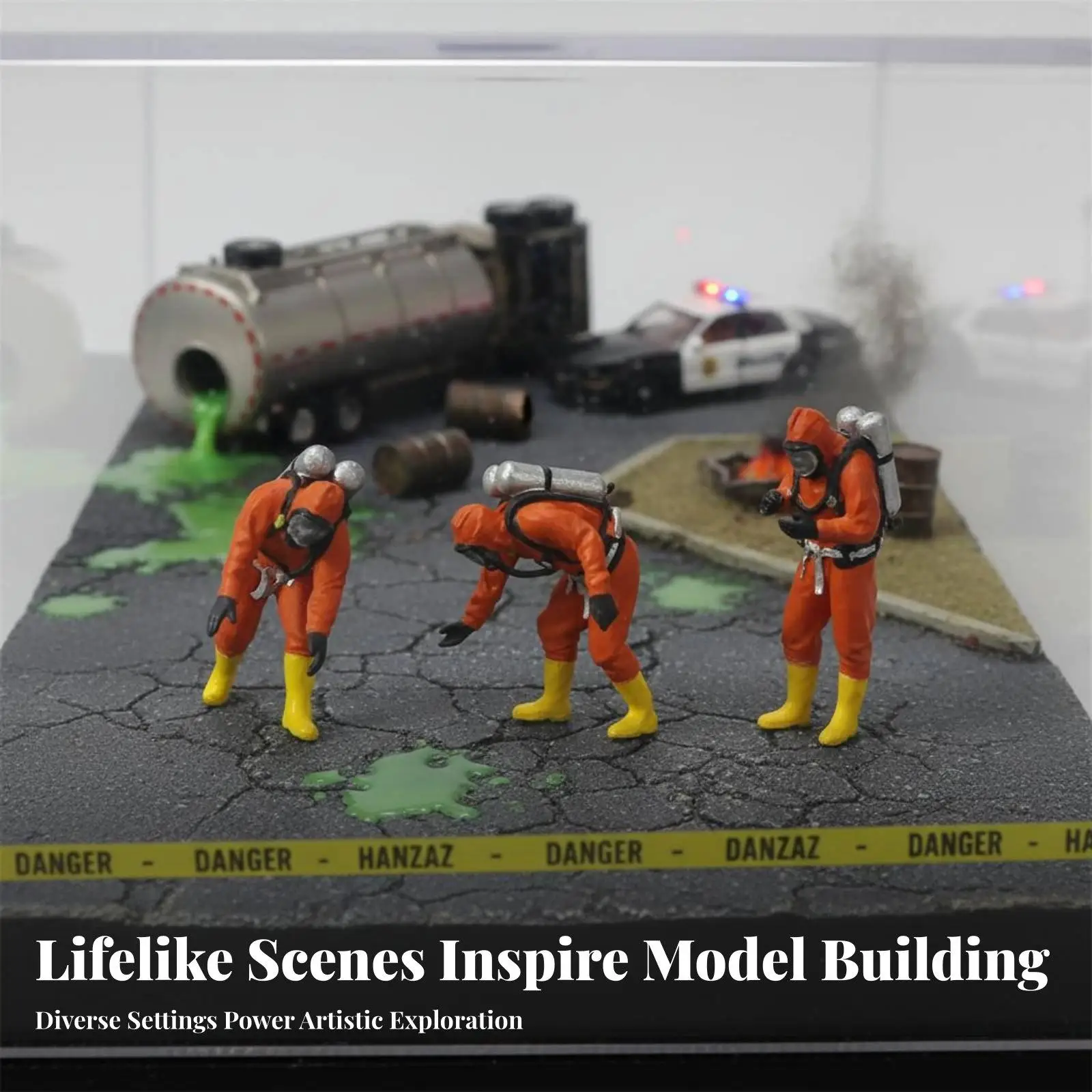 Hand Crafted Resin Scale Figure Suit Worker with Breathing Apparatus for Diorama Accessory Sand Table Model