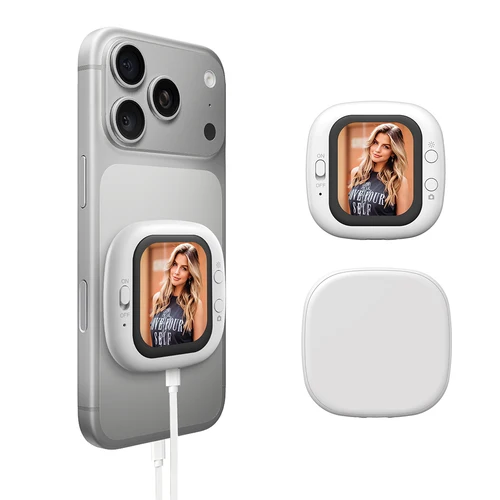 Monitor de Selfie Vlog para teléfono, soporte para teléfono con Clip, cámara trasera, Selfies, Vlogging, pantalla de Selfie en vivo, Compatible con iPhone