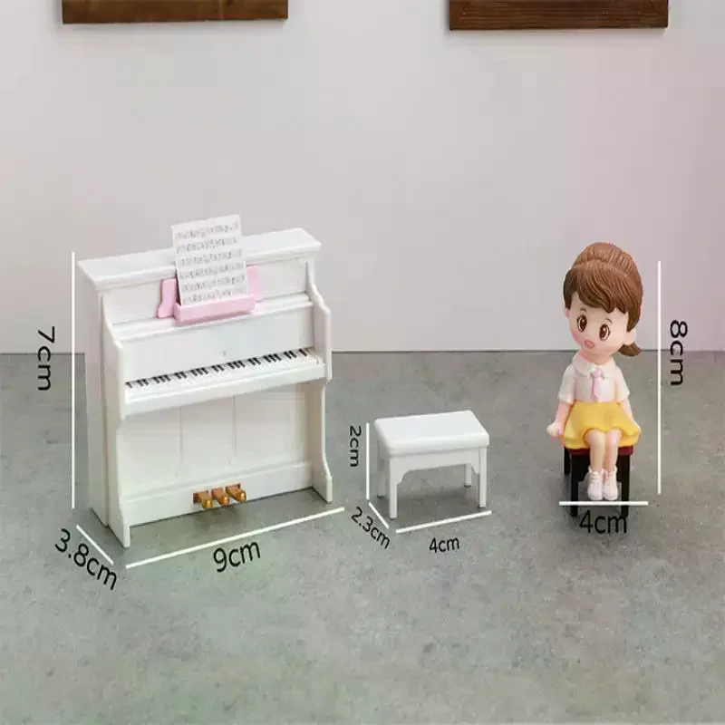 1 Set casa delle bambole in miniatura carino simulato mobili per pianoforte modello strumenti musicali per la decorazione della casa delle bambole giochi di imitazione giocattoli regalo