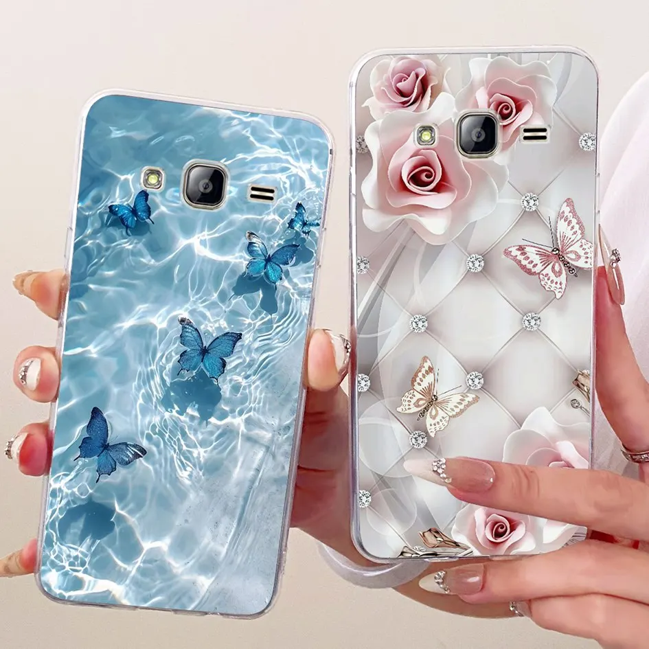 5.0" Case For Samsung Galaxy J3 2016 Cover J320F J320G J320M New Stylish Flower Soft Silicone Phone Cover For GalaxyJ3 2016 Capa