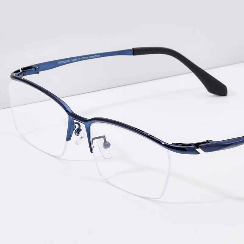 FONEX HONILLESI Titanium Glasses Frame Men Brand Designer Semi Rimless Ultralight Eyeglasses High-end Sports Half  Eyewear 7306