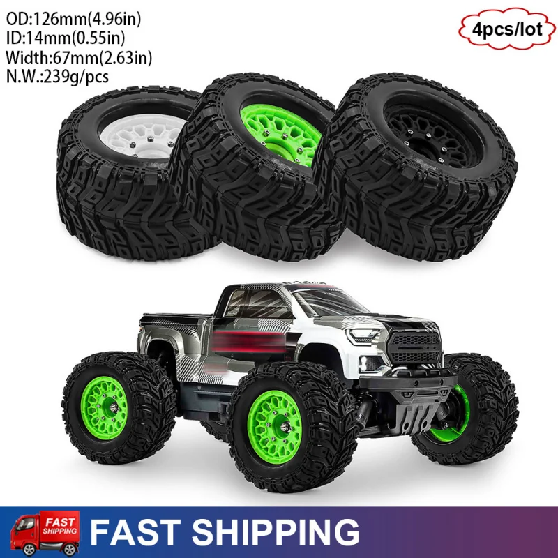 

Новые 4 шт. колеса 1/10 с большими шинами 12/14/17 мм для радиоуправляемых монстр-траков, улучшенные запчасти для ARRMA BIGROCK, Traxxas Rustler, Hoss
