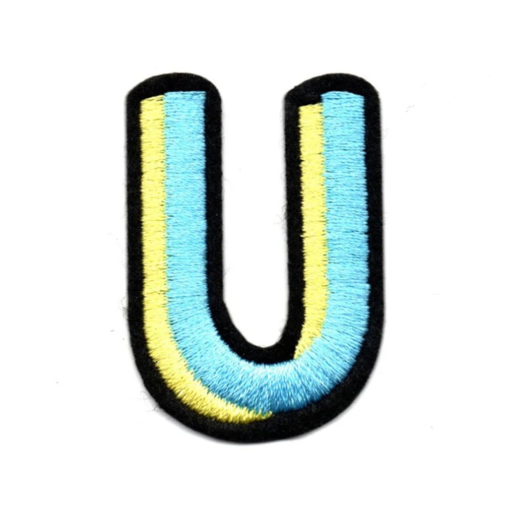 

26 Pcs Letter Cloth Sticker Cute Jean Patches Clothes DIY Appliques Sew Decoration English Shaped Fabric Iron Glue Safe Durable