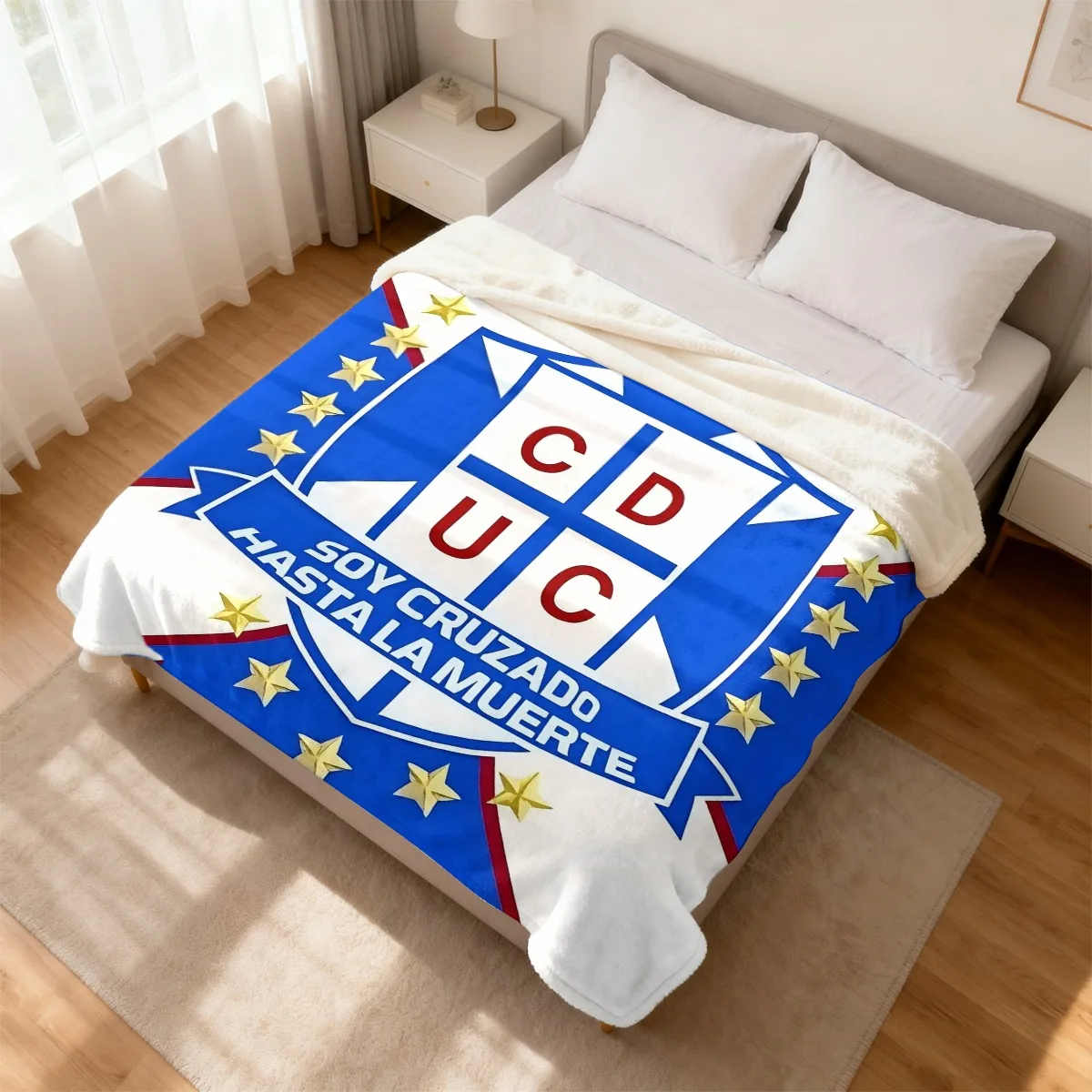 Large 150x200cm Christian Cross Blanket Throw Catholic Faith Decor Cozy Oversized Bedroom Gift