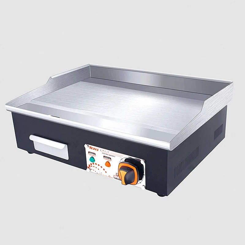 Commercial Electric Grill Skillet Stainless Steel Electric Griddle Grooved & Flat Large Hotplate Teppanyaki Grill