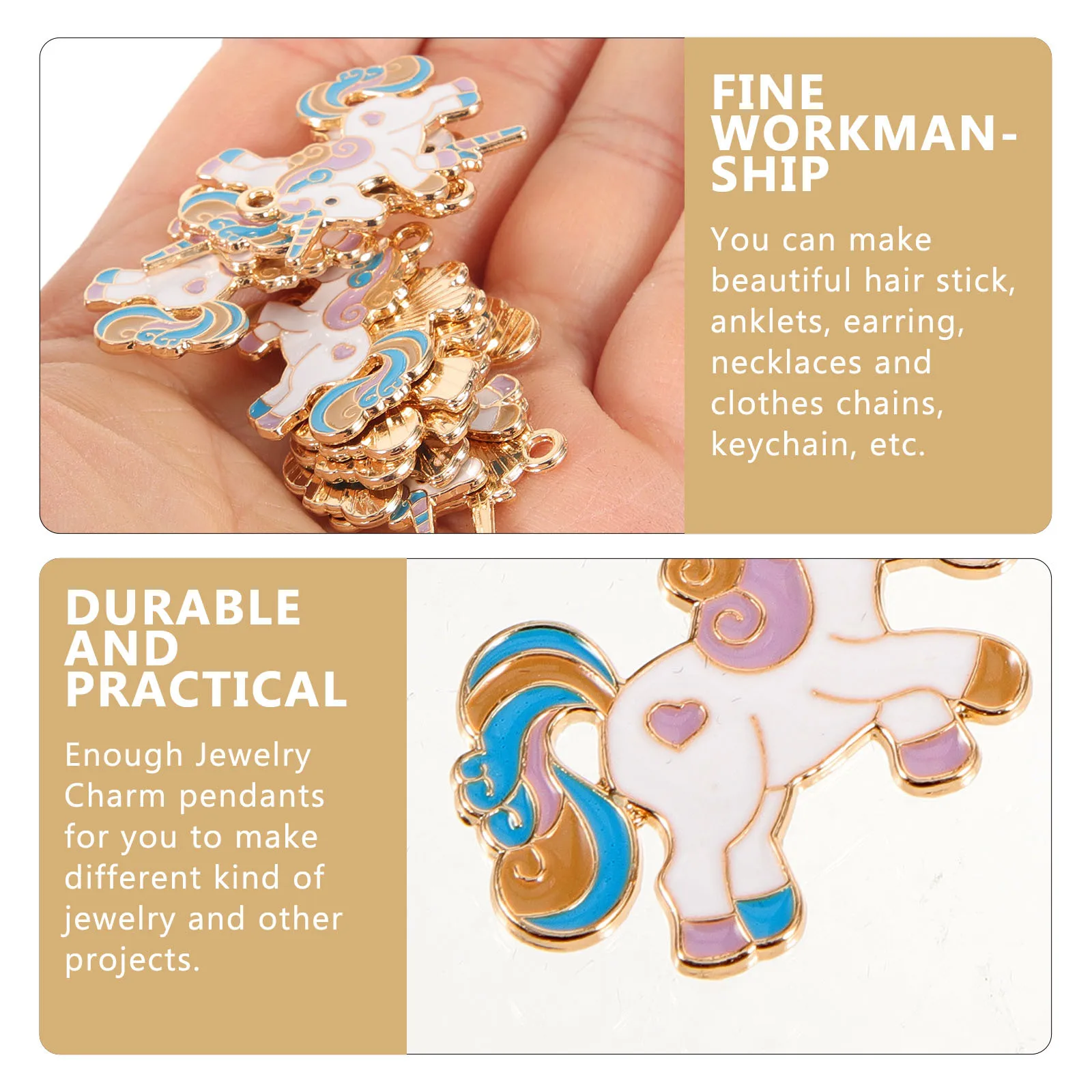 

10Pcs Creative Unicorn Charms DIY Jewelry Pendant Necklace Earrings Keychain Crafting Accessories Unicorn Charms