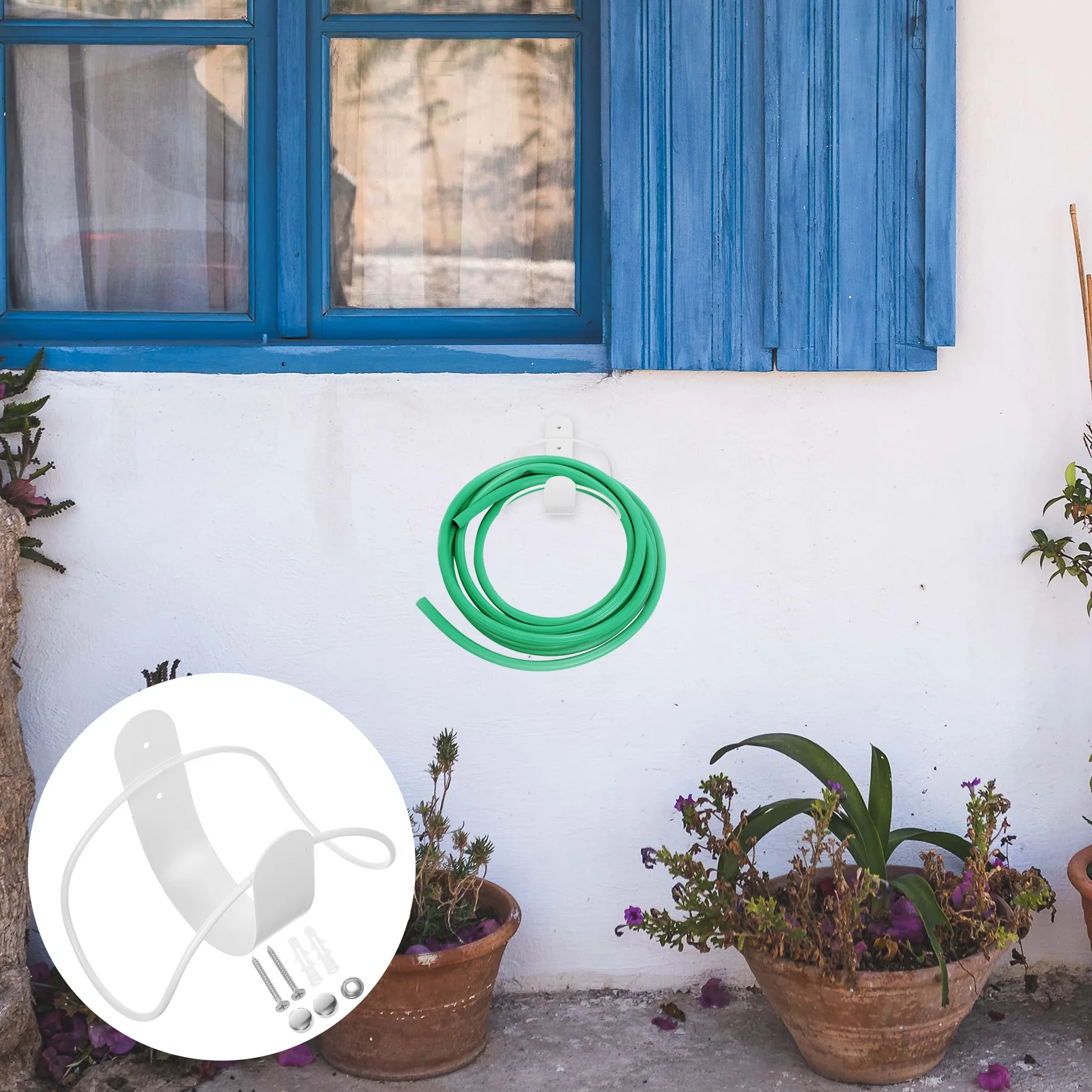 Avvolgitubo in acciaio inossidabile Portaoggetti per tubi montato a parete Ganizer per tubi dell'acqua Ganci per tubi da giardino resistenti da parete per esterni