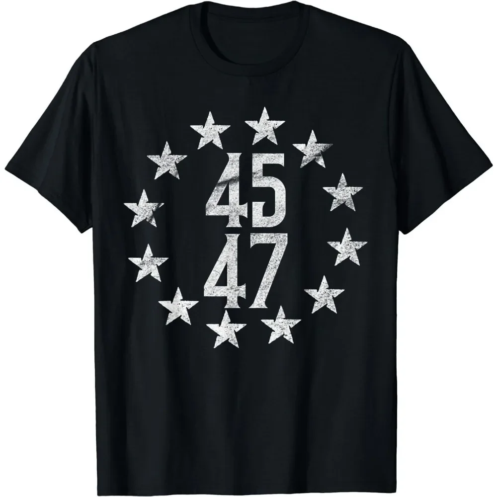 Trump 2024 45 47 Trump Save America Again USA Flag T-Shirt Size XS-3XL Summer Fashion Casual T-shirt High Quality Cotton Top