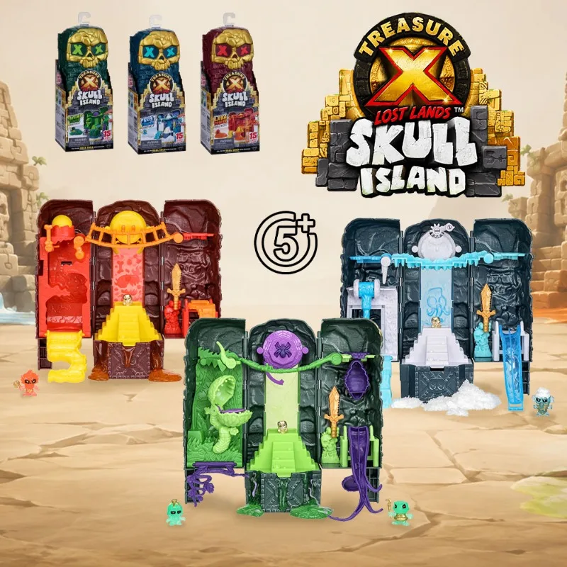Conjunto de Brinquedos Original Treasure X Lost Lands Skull Island Swamp Lava Frost Tower com 15 Níveis de Aventura, Figura de Ação, Presente para Crianças, Brinquedos para Meninos