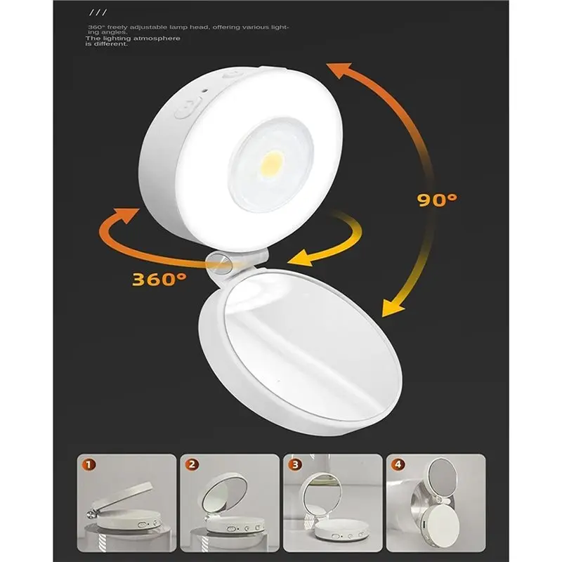 Rechargeable Selfie Light-Portable Magnetic Clip-On LED, Adjustable Brightness Pocket-Sized Design, Phone Ring Light