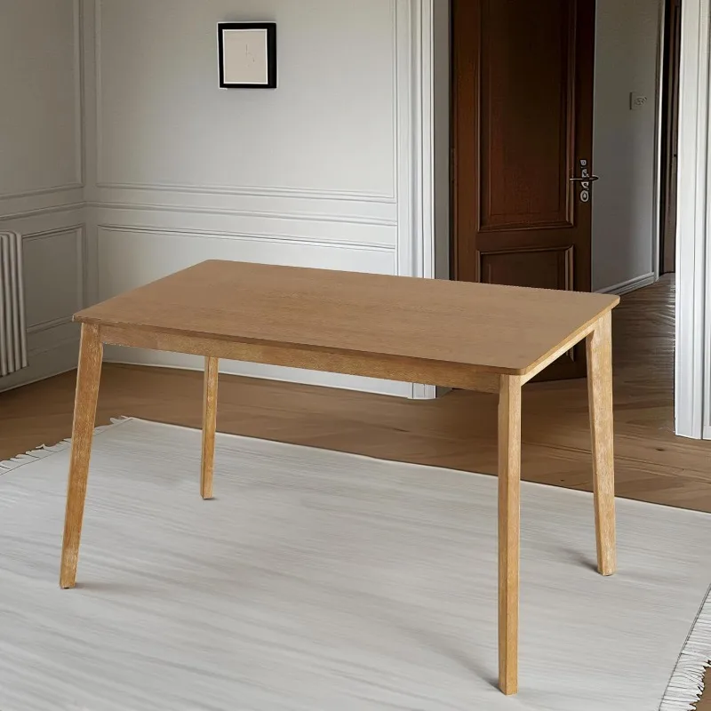 

Farmhouse Dining Table Small, Mid Century Modern 47" Dining Table for 4-6 Person, Wooden Legs, Leisure Coffee Table