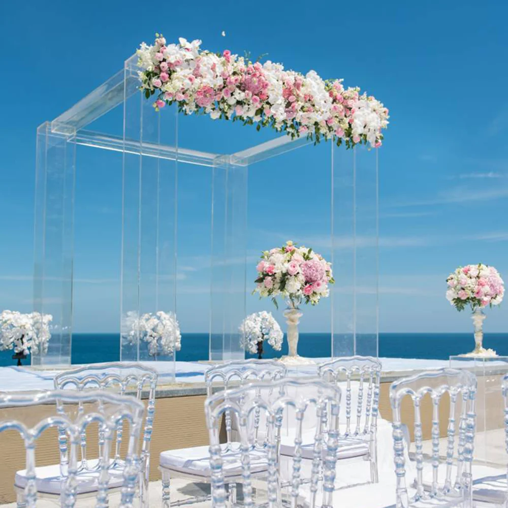 HVAYI-Acrylic Wedding Exhibition Kiosk, Vertical Frame of Arch Ceremony, Pavilion, Wedding Square Canopy, Stage Decoration