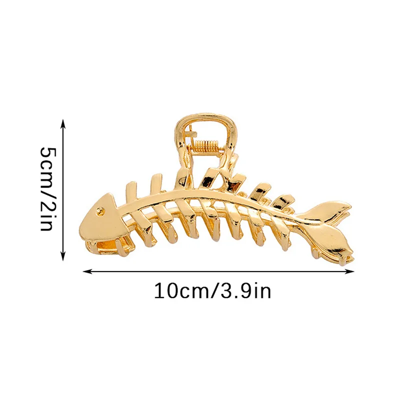 Large Zinc Alloy Hair Claw Clip Fish Bone Irregular Hairpins Punk Style Hair Claws Barrettes Women HairClips Hair Accessories