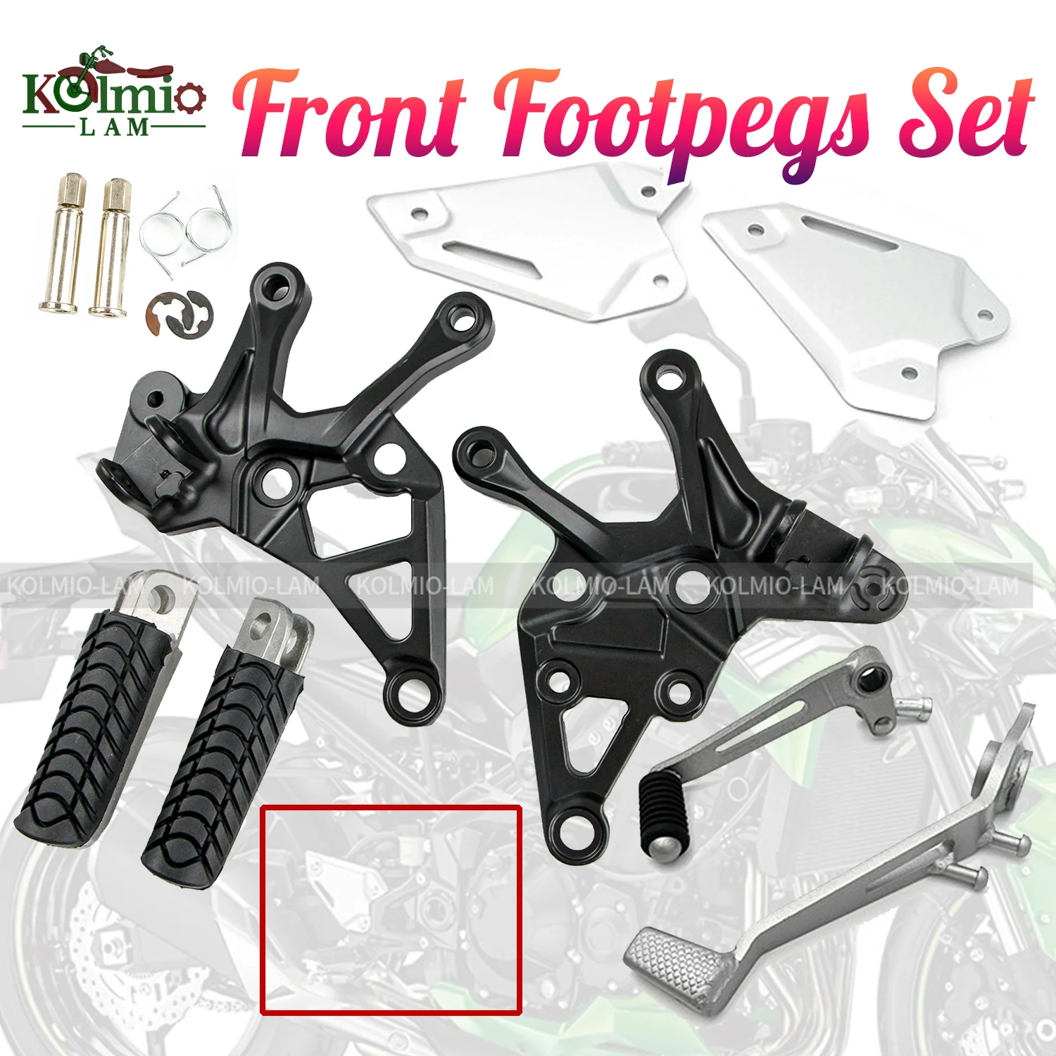 Fit For KAWASAKI Z900 2017 - 2023 Z 900 Motorcycle Accessories Front Footrest Set Foot Pegs Bracket Mount Gear Lever Brake lever