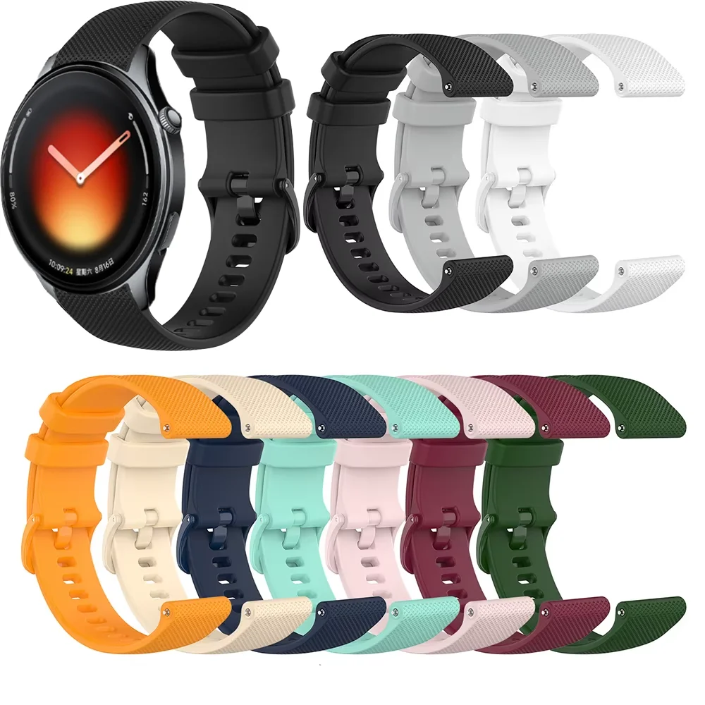 Silicone 22mm 20mm Strap for Xiaomi Watch 5 S5-4 Sport Realme Watch 5 Bracelet Wristband OnePlus Watch 4 3 Lite OPPO S X3-2 Band